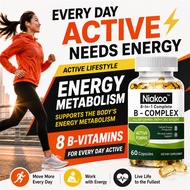 Vitamin B Complex for Active Lifestyle with B1 B2 B3 B5 & P5P B6 for Energy Metabolism and Exercise