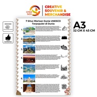 Creasov - Children's Educational Poster 7 Sites World Heritage Poster 7 Wonders of the World A3
