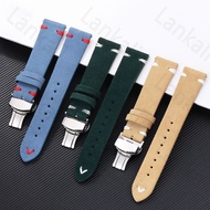18mm 20mm 22mm Universal Smar Twatch Band Vintage Suede Leather Watch Straps for Seiko Quick Release Stitching Genuine Wrist Bracelet