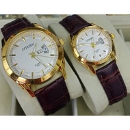 _CITIZEN _ANALOGUE STAINLESS LEATHER FOR MEN WATCH WOMENCOUPLE