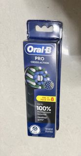 Oral-B Pro Cross Action 替換刷頭 8 入 (XXL 組) 電動牙刷補充芯 Oral B EB50 PRO(8支裝)黑色電動牙刷替換CrossAction多動向交叉刷頭