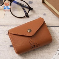 Magazine Appendix Snoopy Cartoon Coin Purse Retro High-end Trifold Short Mini Wallet