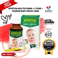 Appeton BABY DROPS 30ML To Increase Appetite APPETON MULTIVITAMIN+LYSINE+TAURINE BABY DROPS 30ML