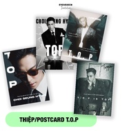 Set of 4 T.O.P Bigbang cards or Postcards designed for gifts, letters, decorations, souvenirs 10x14.