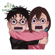 EARLFAMILY 13cm Dandadan Ayase Momo and Okarun Scary Cartoon Car Sticker Waterproof Fashion JDM Deca