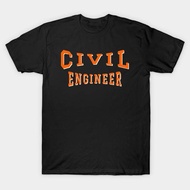 Civil Engineer in Orange Text Text Text 1 - TEE48 Civil Engineer T-shirt