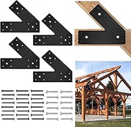 45-Degree Pergola Brackets 10" x 3",Slant Joining Brackets for 4 x 4 or 6 x 6 Lumber,Heavy Duty Mend