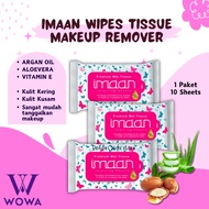 IMAAN WIPES MAKEUP REMOVER [Argan Oil + Aloevera + Vitamin E] IMAAN WIPES TISSUE PENCUCI MAKEUP