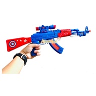 Hobby Toys Boys Assault Rifle Shooting AK47 Captain America Assault Rifle Battery Sounds On