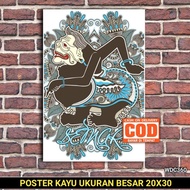 Poster Kayu Semar Wayang Kulit