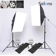 Selens 2PC/Set Softbox with 200cm Adjustable Tripod Include 50x70cm Light Box with 4-in-1 Socket E27