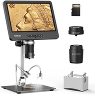 TOMLOV 10.1" Digital Triple Lens HDMI Microscope,3 Lens Soldering Microscope for Electronics Repair,