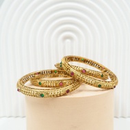 Matt Gold Ethnic Indian Bangles - Set of 4 | Artlah Gelang Tangan | Indian Bangles