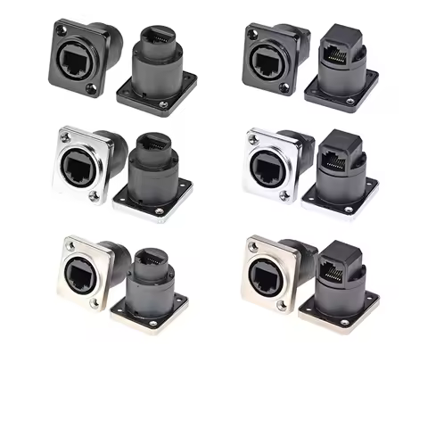 RJ45 Industrial network cable connector Panel mounted crystal connector Plug socket waterproof socke