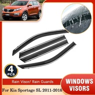 4x For Kia Sportage SL 2011 2012 2013 2014 2015 2016 Car Rain Window Visors Trim Deflectors Awing Gu