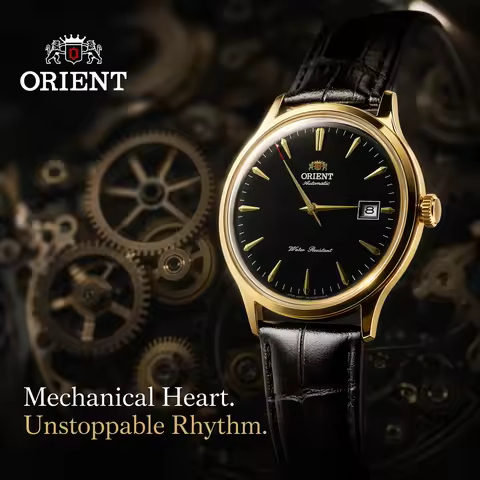 Orient Vintage Automatic Men Watch 21 Jewels Single Date Luminous Cowhide Leather Waterproof Dress W