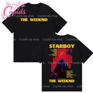 Cupids Rapper THE WEEKND STARBOY Album Hip Hop Retro Short Sleeve T-shirt Y2k Streetwear