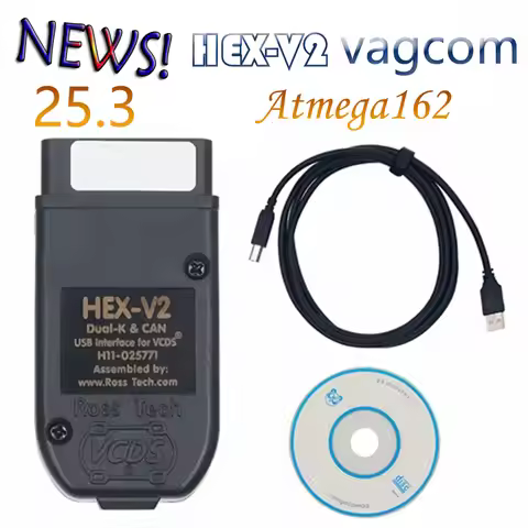 VAG Diagnostic Scanner HEX V2 for VCDS 24.7 with ATMEGA162 FT232 5054 Chip, Multilingual Online Prog