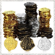 300 Pcs Plastic Gold Coins Pirate Coins Coins for Pirate Party Treasure Chest Games Tokens Toys Cosp