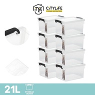 (Bulk Bundle) Citylife 21L to 45L Multi-Purpose PIATTO Stackable Storage Container Box W/O Wheels X-62686970
