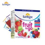 SunRype加拿大进口果丹皮水果条儿童水果棒无添加糖宝宝零食果肉条 24条 混合3口味【1盒*336g】