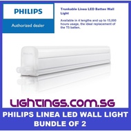 Philips LED T5 Batten-1 Feet Bundle of 2-Cove Light/ Cabinet Lighting