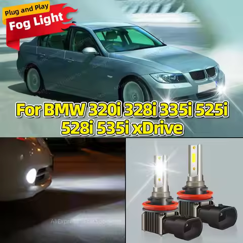 2Pcs 6000K 80W LED Car Front Fog Light Lamps H8 H9 H11 Bulb For BMW 320i 328i 335i 525i 528i 535i xD