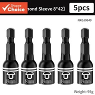 One Set Hex Magnetic Socket Wrench Set, 5Pcs 8mm x 42mm Adapters For Versatile Screwdriver Use With 