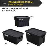 [READY STOCK] THOR Tote Box With Lid (22L/ 53L/ 75L) in Black
