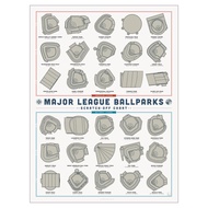 Pop Chart | Major League Ballparks Scratch-Off Poster | 12" x 16" Print | Track Your Visits to MLB S