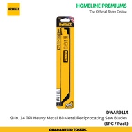 DEWALT DWAR9114 9-in. 14 TPI Heavy Metal Bi-Metal Reciprocating Saw Blades (5pc / Pack)