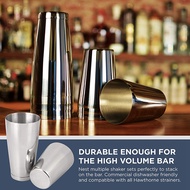 Premium Cocktail Shaker Set-Piece Pro Boston Shaker Set. Unweighted Martini Drink Shaker Made From S