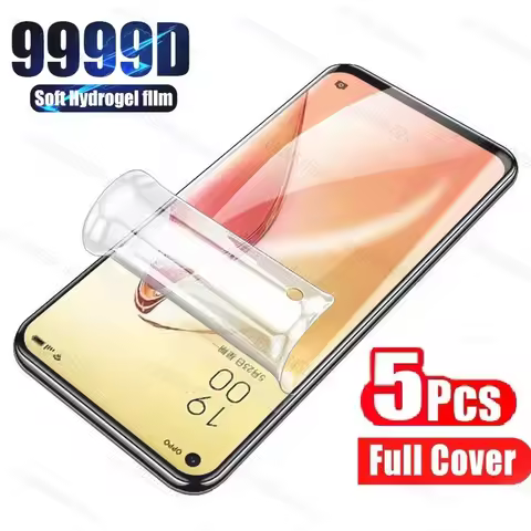 5Pcs Hydrogel Film For OPPO Realme 7 6 5 3 C2 C3 X2 Pro Full Cover Foil Gel Screen Protector Realme 