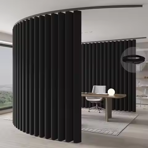 Divider Curtain Ceiling Curtain Track Set for Blackout and Privacy Black Curtain Black Track 106 W x