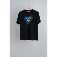 T-shirt Prada/ T-shirt kasual Prada bercorak cetakan T-shirt sukan T-shirt kasual bernafas ZPXZ