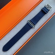 Genuine Leather Strap for Smart Watch Series 10 / 9 / 8 / 7 / SE / Ultra 2 Orange Luxury Replacement