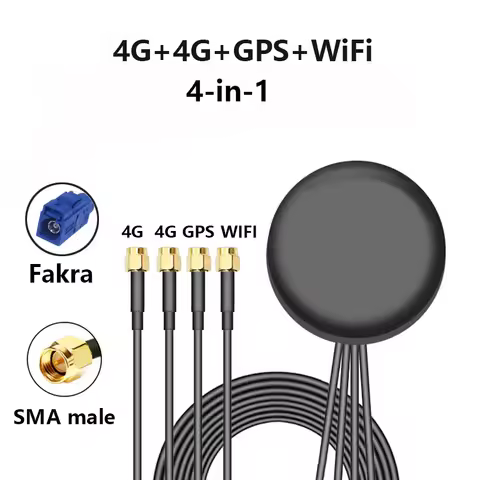 1Pcs 4G+4G+GPS+WIFI Antenna Four in One 2.4G LTE+GPS+2.4Ghz Bluetooth 5G Combined Antenna Outdoor Pa