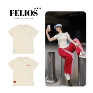 Genuine Be loved Women's Baby Tee 260gsm Slim Form Loose Sleeve Round Neck 100% Cotton 3D Embroidere