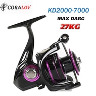 【Stok Lokal】CORALOV Ril Reel Pancing Murah Power Handle KD1000-6000 Reel Pancing Kecil Bekas Spining