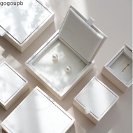GOGOUMY Jewelry Packaging Box, White/Pink Display Organizer Jewelry Box, Elegant Satin Earring Organ