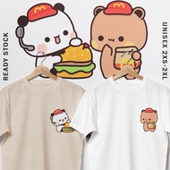 COUPLE TSHIRT BUBU DUDU COTTON BURGER MCDONALD CUTE BEAR XXL 一二布布快餐麦当劳纯棉短袖情侣装 CP00122