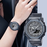 CASIO 卡西歐 G-SHOCK 女錶 八角農家橡樹 半透明雙顯手錶-透黑 GMA-S2100SK-1A