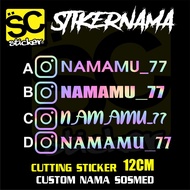 Custom ig sticker hologram cutting MAXDECAL MATERIAL custom name ig sosmed fit size