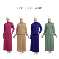 Amiably LEONA Set Baju Seluar Wanita Turtleneck Cotton Waffle