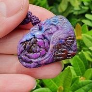 天然高品舒俱来玉化料凤凰雕刻件吊坠❤Natural High Grade Translucent Sugilite Phoenix Carved Pendant