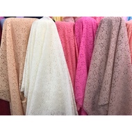 Lace Fabric With Cut Shirt Rachel Korean Stretch Front 44 Inches Units Are Sold Per Meter.