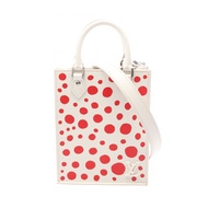 【二手】LOUIS VUITTON手提包，LOUIS VUITTON x 草間彌生 Petite Sac Plat 2WAY M81986 白色/RED皮革 LV x YK Petite Sac Pl