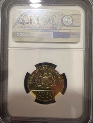 AJ STAR COLLECTION - 1987 Malaysia 30th Independence Anniversary RM250 Ringgit Gold Coin (7.43 gram 0.900 Fine gold ) old banknote duit lama ( NGC MS68 ) minor dot