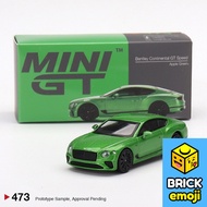 Mini GT 473 Bentley Continental GT Speed 2022 Apple Green 1/64