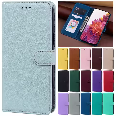 Solid Color Leather Flip Case For VIVO Y21 Y 21S Y31 Y15S Y33S Y72 Y76 Y55 5G S12 V17 V19 V21 V11 V1